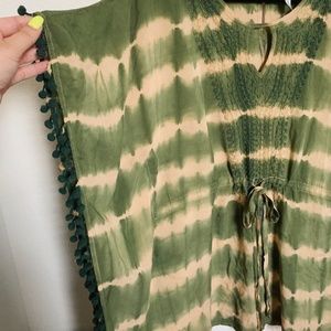 Tie-Dye Embroidered Poncho / Blouse